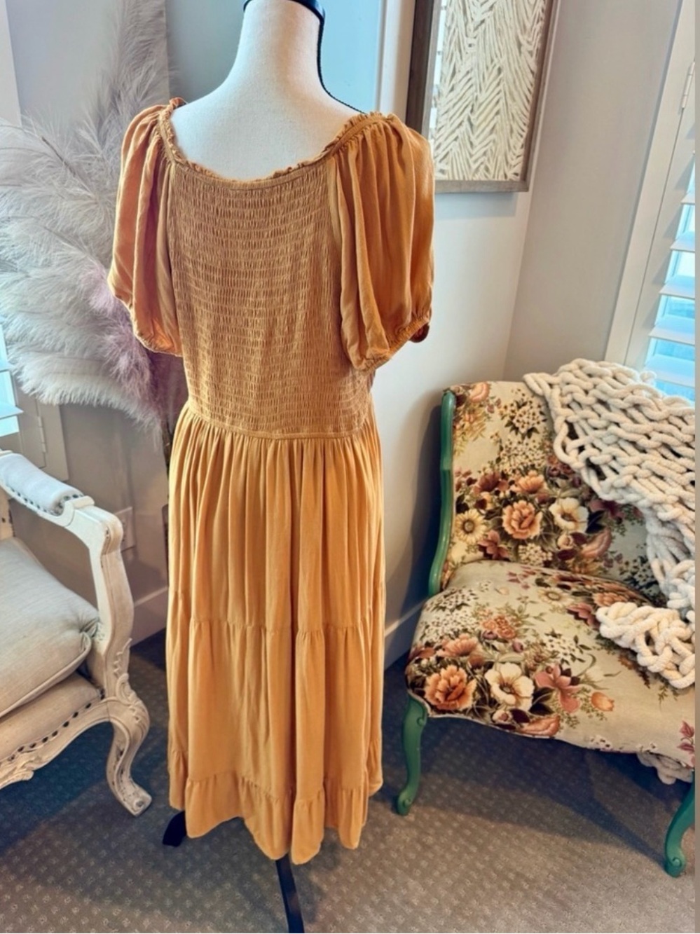 Mustard Midi Dress - Picture 2 of 4